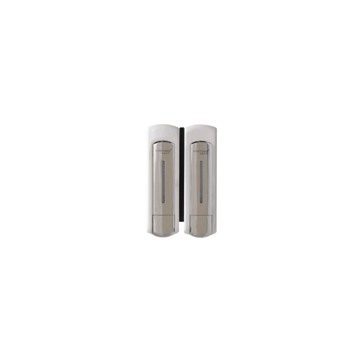 Dispensador de jabón doble y champú 2 x 500 ml blanco opaco económico y ergonómico