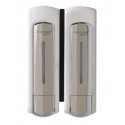 Double soap dispenser and shampoo 2 x 500 ml economical and ergonomic opaque white