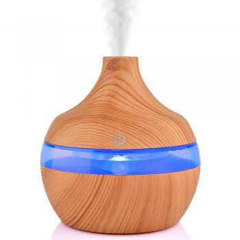 Diffuser oils essential 300 ml look wood USB with color change
