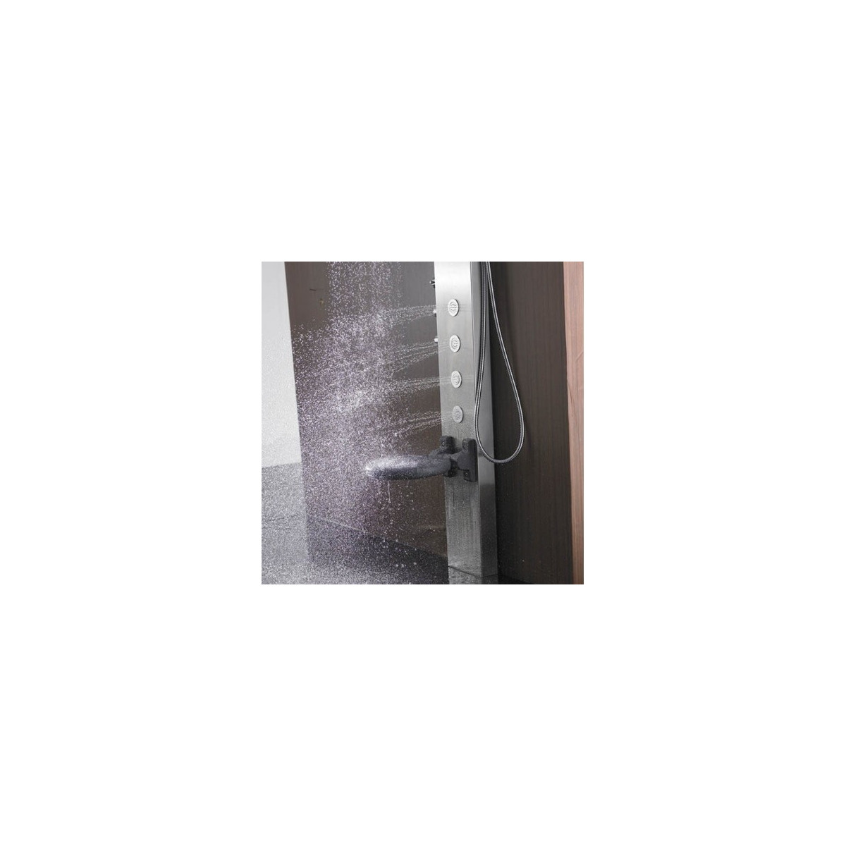 Bodyclean - 2-strahlige Balneotherapie-Duschsäule aus Edelstahl mit integriertem Sitz S179-T