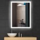Miroir Mural à Éclairage LED chauffant et tactile blanc froid pour salle de bain, cuisine 50x60cm