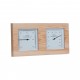 Thermometer Hygrometer in pine wood for Sauna white background