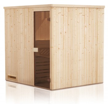 Cabine de sauna Finlandais 194x144x199 avec poêle à commande déportée