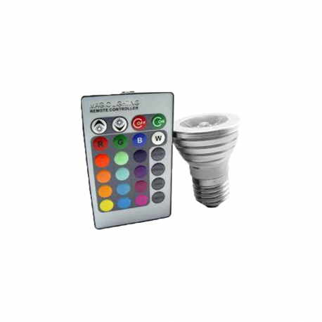 Set of 3 color RGB LED bulbs with remote control