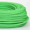 Fil électrique tissé vert pomme vintage look retro en tissu