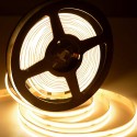 Tira LED COB ip 33 blanco cálido 5 metros con tira adhesiva y fijaciones incluidas