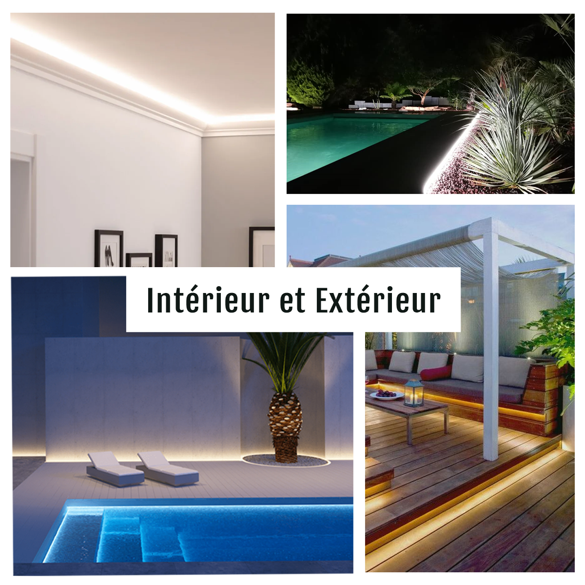 Ruban led blanc chaud 220V au mètre pour éclairage intérieur/exterieur 