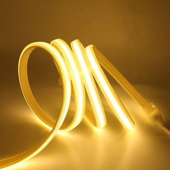 COB led strip 1M 220V warm white 3000K waterproof ip 65 with fixings provided for interior and exterior