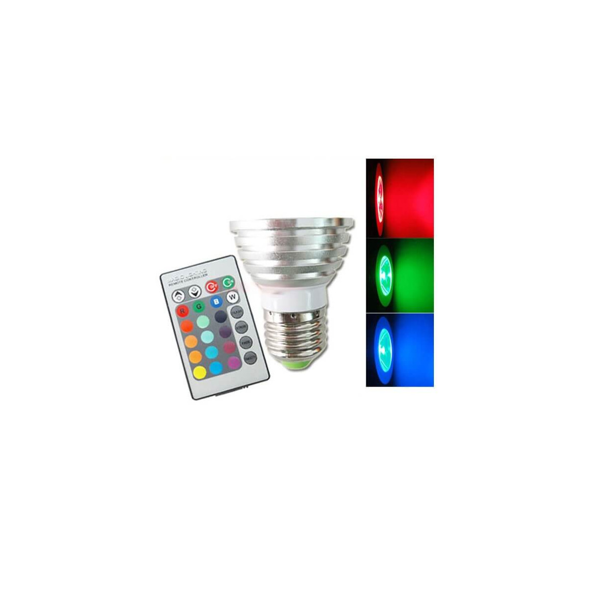 Glühlampe E27 LED 3w RGB Farben  mit Fernbedienung