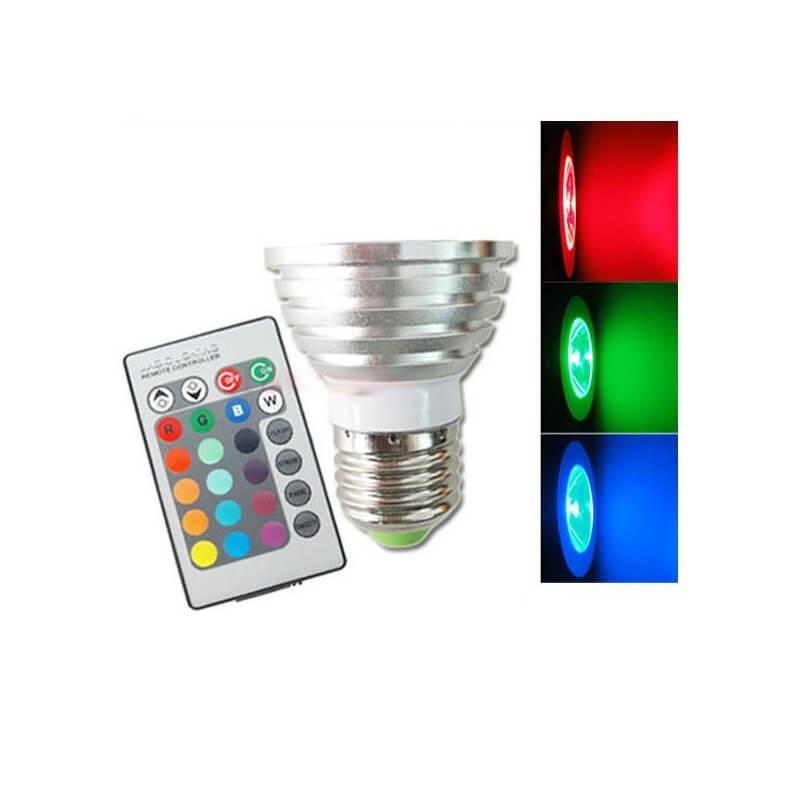 Misleidend Terzijde Bewustzijn Bulb E27 to color RGB LED 3w with remote control