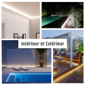 Ruban led blanc chaud COB ip 33 5mètres avec bande adhesive et fixations fournies
