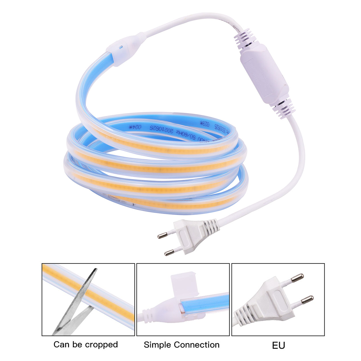 Ruban led blanc chaud 220V au mètre pour éclairage intérieur/exterieur 