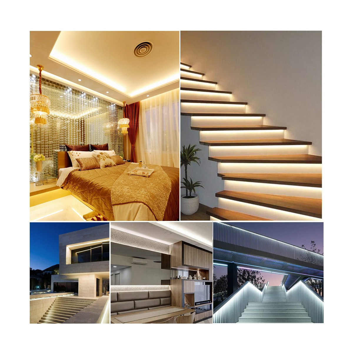 Cinta blanco cálido led 220V al medidor para la decoración fuera de cuarto de baño 