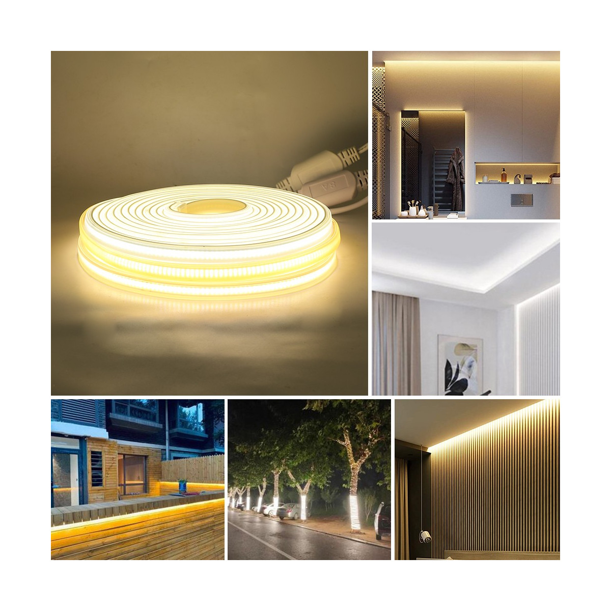 Cinta blanco cálido led 220V al medidor para la decoración fuera de cuarto de baño 