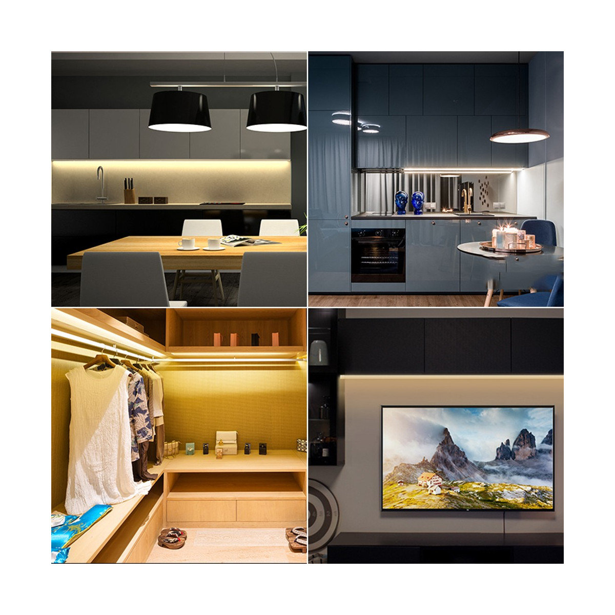 Cinta blanco cálido led 220V al medidor para la decoración fuera de cuarto de baño 