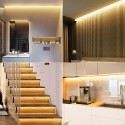 Striscia LED COB ip 33 bianco caldo da 5 metri con striscia adesiva e fissaggi forniti