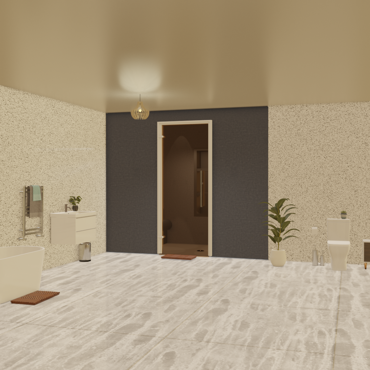 Kit de construcción cabina hammam a teja 240 x 120 con generador de vapor