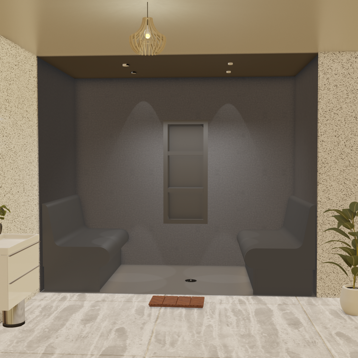 Kit de construcción cabina hammam a teja 240 x 120 con generador de vapor