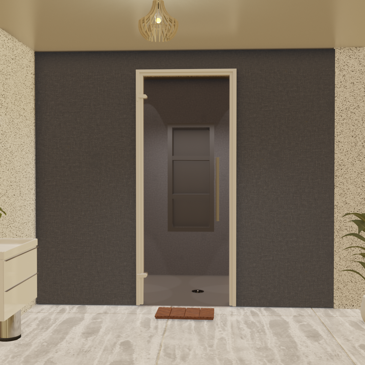 Kit de construcción cabina hammam a teja 240 x 120 con generador de vapor