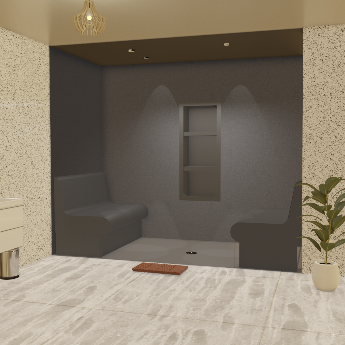 Kit de construcción cabina hammam a teja 240 x 120 con generador de vapor