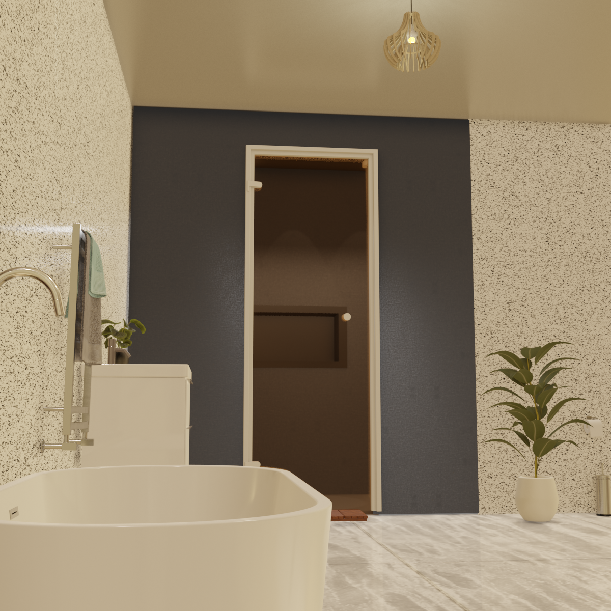 Hamam-Kabinenbausatz zum Kacheln 180 x 100 mit Dampfgenerator