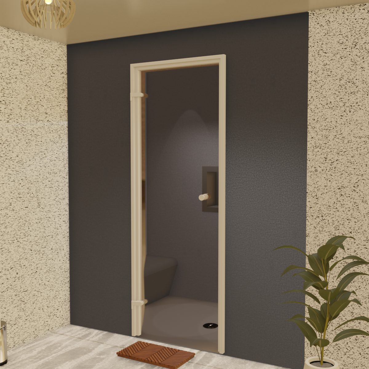 Hamam-Kabinenbausatz zum Kacheln 180 x 100 mit Dampfgenerator