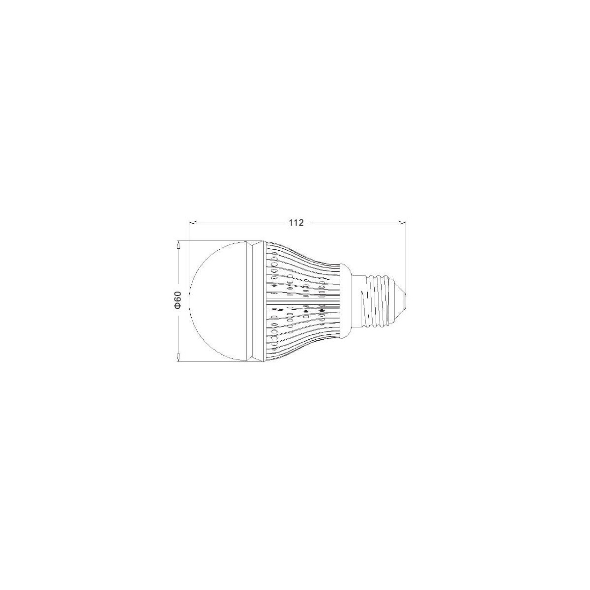Bombilla LED 5W E27 Blanco neutro dimensiones