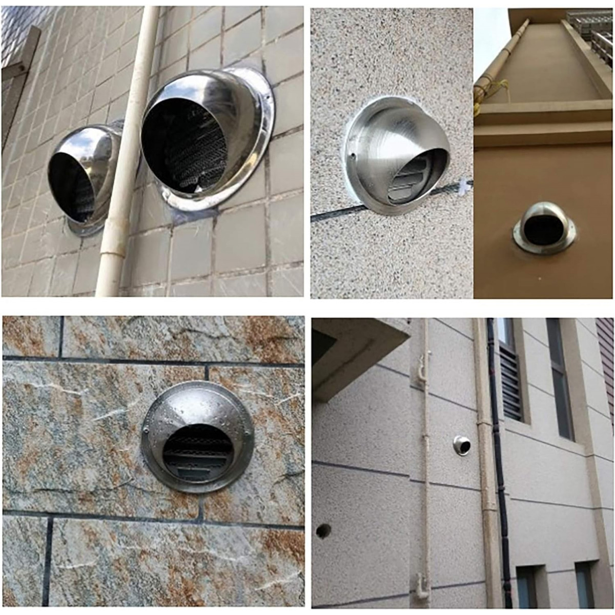 Grille de Ventilation Ronde INOX 100mm avec Grille Anti-Insectes desineo pour tous milieu humide hammam salle de bain