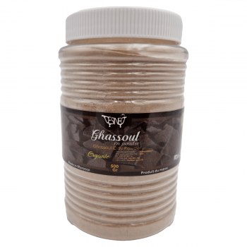 Ghassoul traditionnel Beldi naturel Biologique 500g argile blanc