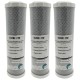 Lot of 3 activated charcoal cartridges - sediment 5 microns for 10-inch filter door