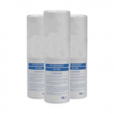 Set of 3 refills anti-sediment 10 microns for door filter 9-3/4-10 inches