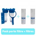 Pack de filtración de agua portafiltros más 2 filtros antisedimentos termosellados de 20 micras