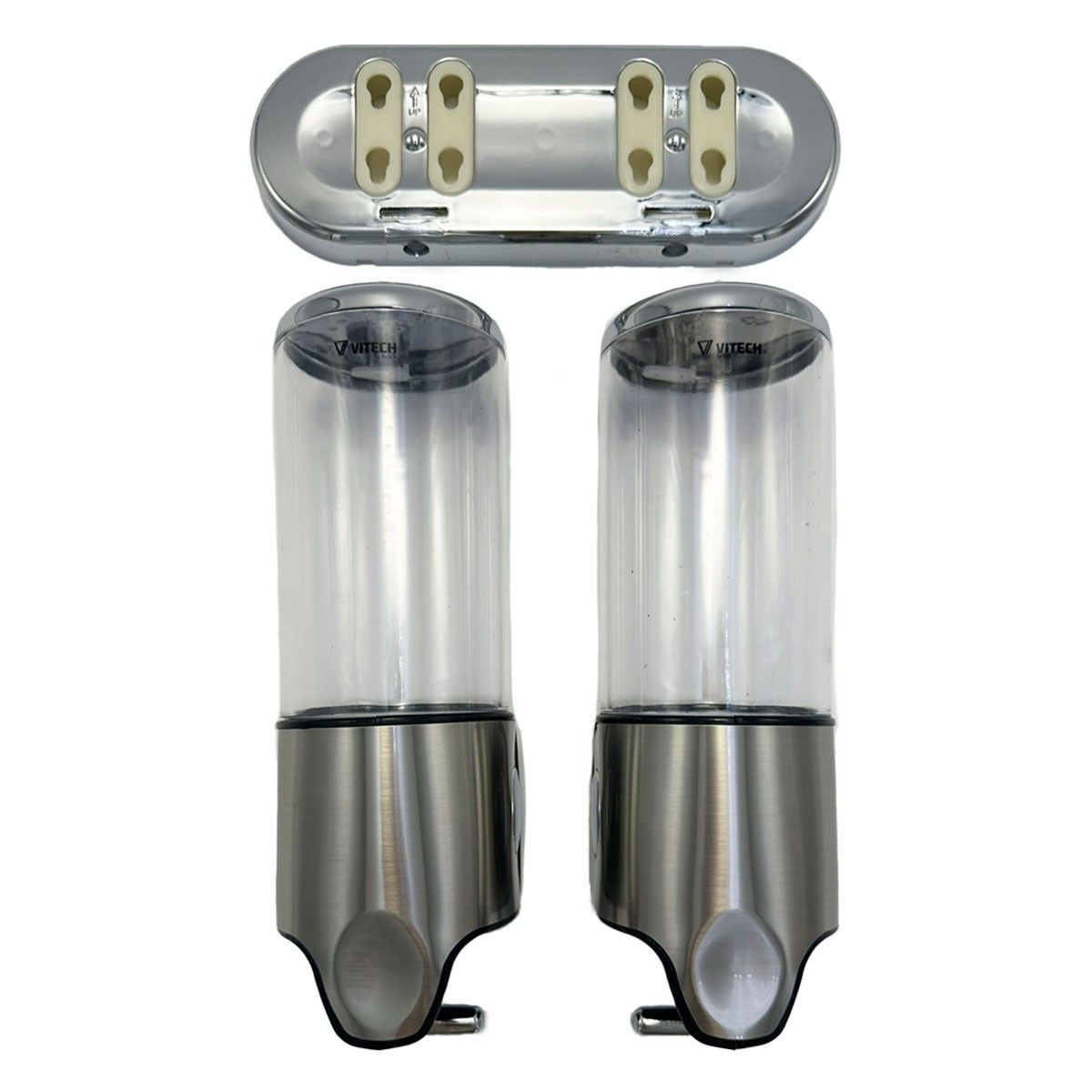Double distributeur à savon et shampoing 2 x 500ml ultra ergonomique