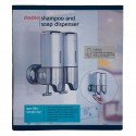 Double distributeur à savon et shampoing 2 x 500ml ultra ergonomique
