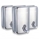 Set 3 dispenser sapone inox antivandalo da 1 Litro