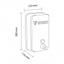 Schema e dimensioni sapone antivandalo in acciaio inox 1 Litro