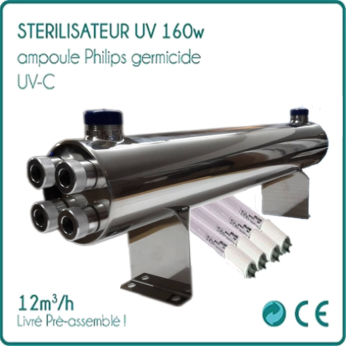 Stérilisateur UV 160W ampoule Philips germicide UV-C