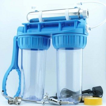Kit filtration complet stérilisateur uv robinet et double porte filtre fournis