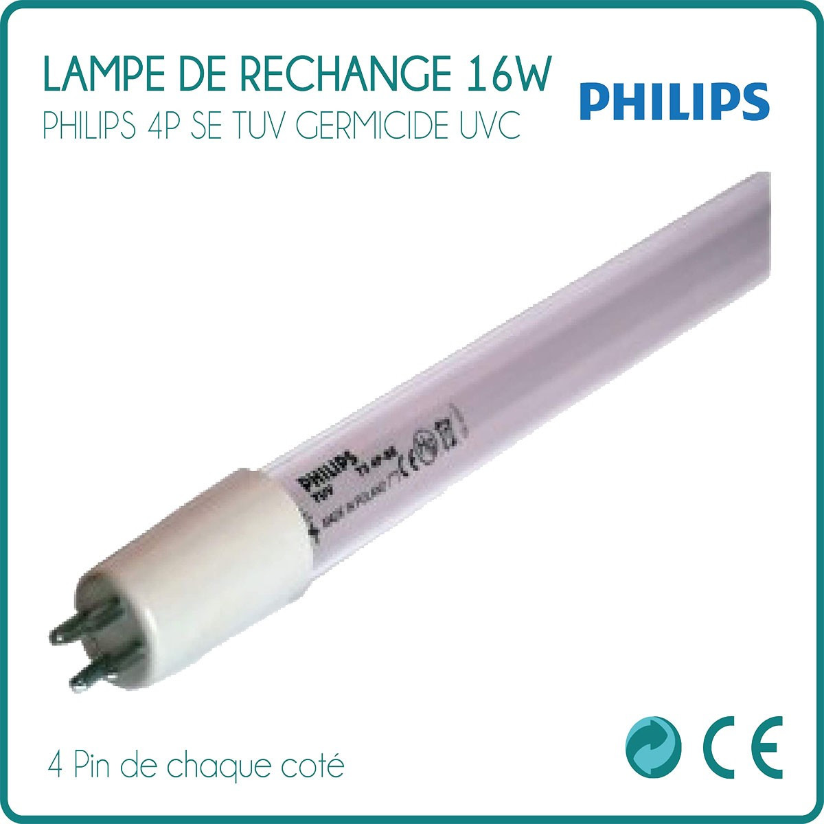 Bombilla de repuesto Philips de 16W para esterilizador UV