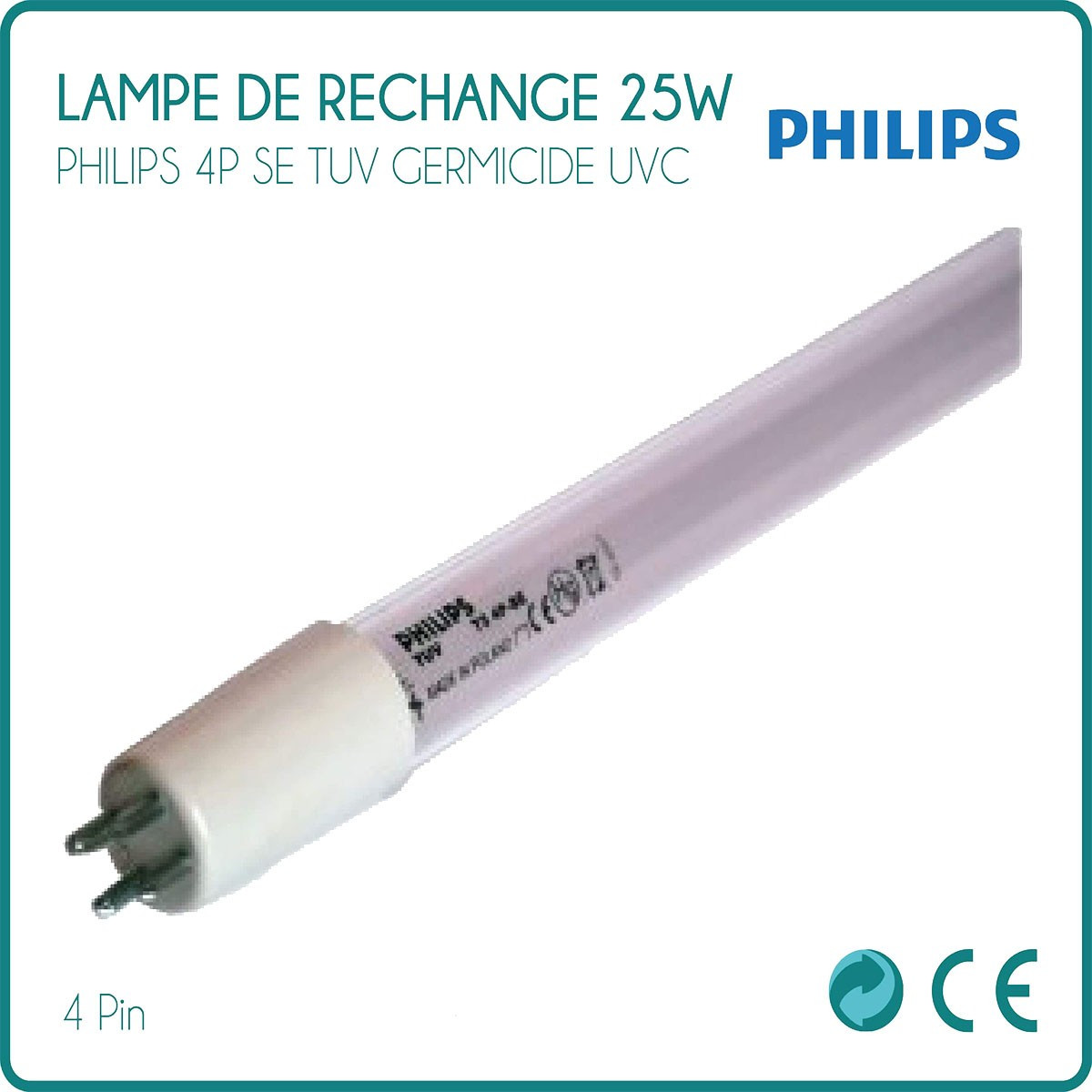 25W Philips para lámpara de recambio UV esterilizador