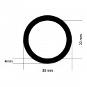 Silikonschlauch für Dampf +150°C (Außendurchmesser: 30 mm, Innendurchmesser: 22 mm)