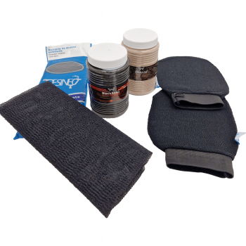 Hammam Body Care Pack: 5 guantes de kessa - 1kg de jabón negro - 1kg con eucalipto - 1kg de ghassoul de arcilla blanca
