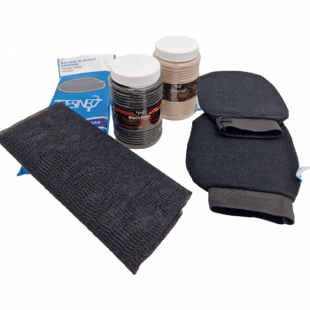 Pack Hammam Body-Pflege: 5 kessa Handschuhe + 1 kg schwarz Seife + 1kg mit Eukalyptus + 1kg ghassoul weiß lehm