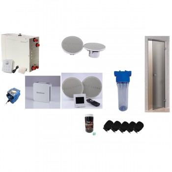 Hamman kit profesional incluye: generador de vapor - puerta hamman - filtro anti caliza - difusor de aroma terapia etc...