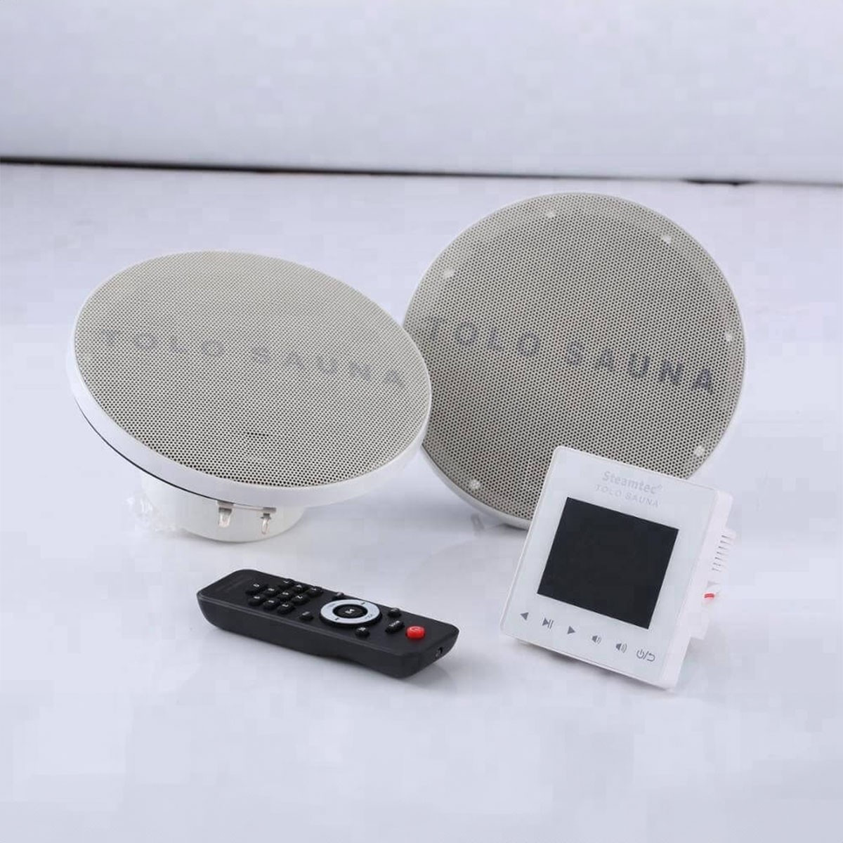 Kit enceinte étanche 2 x 80W avec télécommande déporté et télécommande centrale USB/bluetooth/carte SD/FM