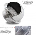 Grille de Ventilation Ronde INOX 100mm avec Grille Anti-Insectes desineo pour tous milieu humide hammam salle de bain