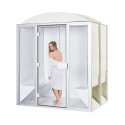 Cabina hammam completa de 4 plazas en acrílico + puerta y ventanas 190 x 130 x 225 cm lista para montar desineo