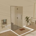 Kit de construcción cabina hammam con pared de cristal sobre azulejo 120 x 120 con generador de vapor