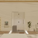 Kit de construcción cabina hammam con pared de cristal sobre azulejo 120 x 120 con generador de vapor