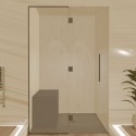 Hamam-Kabinenbausatz mit Glaswand zum Kacheln 120 x 120 mit Dampfgenerator